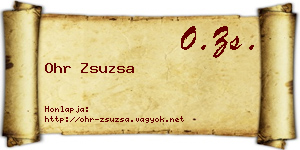 Ohr Zsuzsa névjegykártya